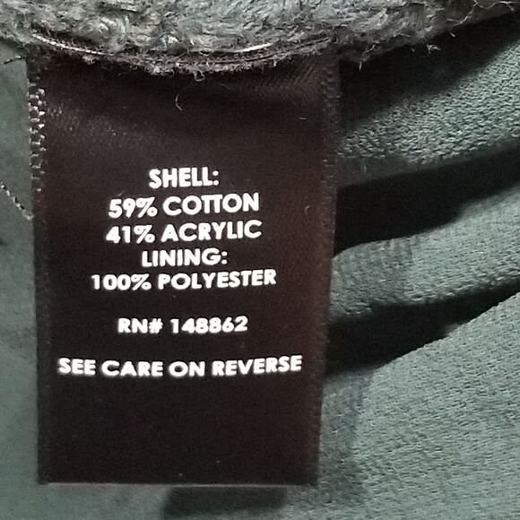 Torrid Sz 1 (1X) Sweater Cable Knit Green Sheer Under Layer Tie Split Back - Picture 6 of 12